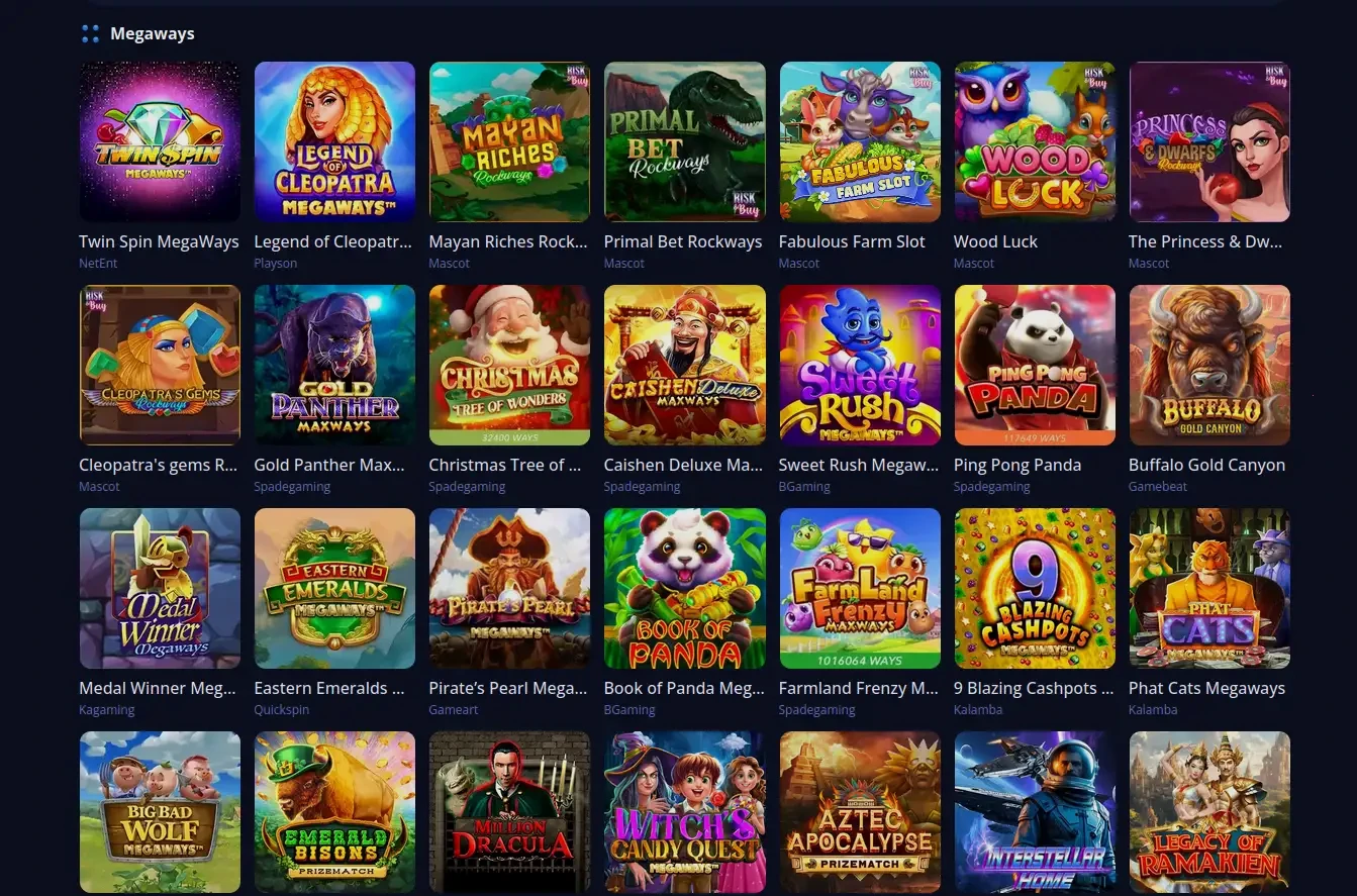 Panoramica dei giochi disponibili su True Fortune casino online